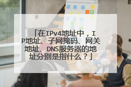 在IPv4地址中,IP地址、子网掩码、网关地址、DNS服务器的地址分别是指什么?