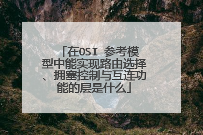 在OSI 参考模型中能实现路由选择、拥塞控制与互连功能的层是什么