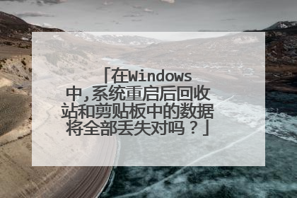 在Windows中,系统重启后回收站和剪贴板中的数据将全部丢失对吗?