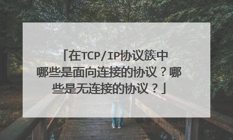 在TCP/IP协议簇中哪些是面向连接的协议？哪些是无连接的协议？
