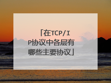 在TCP/IP协议中各层有哪些主要协议