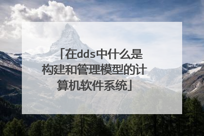 在dds中什么是构建和管理模型的计算机软件系统