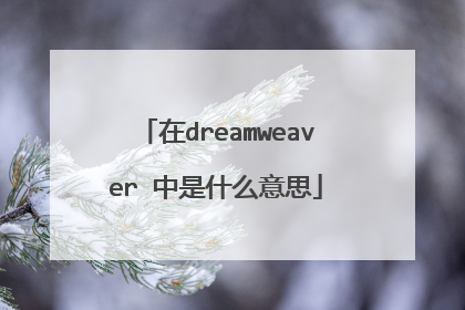 在dreamweaver 中是什么意思