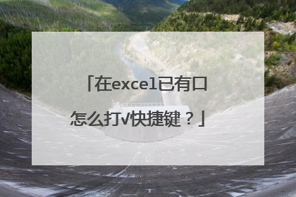 在excel已有口怎么打√快捷键?