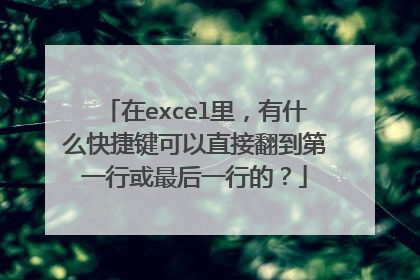 在excel里，有什么快捷键可以直接翻到第一行或最后一行的？