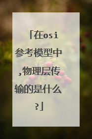 在osi参考模型中,物理层传输的是什么?