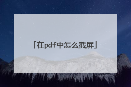 在pdf中怎么截屏