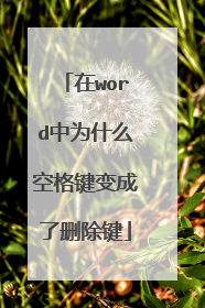 在word中为什么空格键变成了删除键