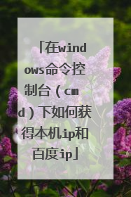 在windows命令控制台（cm d）下如何获得本机ip和百度ip