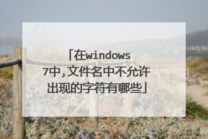 在windows 7中,文件名中不允许出现的字符有哪些