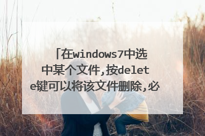 在windows7中选中某个文件,按delete键可以将该文件删除,必要时还可以将其恢复