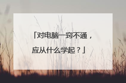 对电脑一窍不通，应从什么学起？