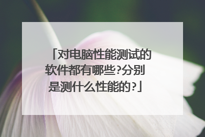 对电脑性能测试的软件都有哪些?分别是测什么性能的?