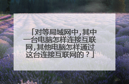对等局域网中,其中一台电脑怎样连接互联网,其他电脑怎样通过这台连接互联网的?