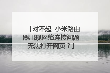 对不起 小米路由器出现网络连接问题无法打开网页？
