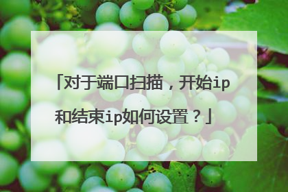 对于端口扫描，开始ip和结束ip如何设置？