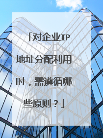 对企业IP地址分配利用时,需遵循哪些原则?