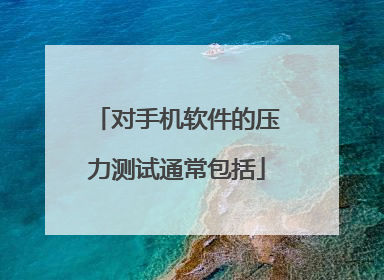 对手机软件的压力测试通常包括