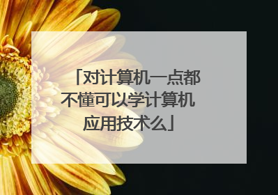 对计算机一点都不懂可以学计算机应用技术么
