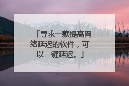 寻求一款提高网络延迟的软件，可以一键延迟。