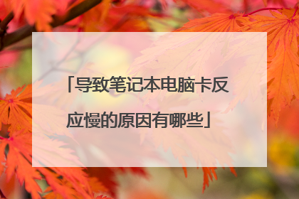 导致笔记本电脑卡反应慢的原因有哪些