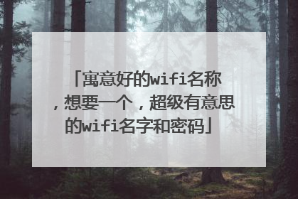 寓意好的wifi名称，想要一个，超级有意思的wifi名字和密码