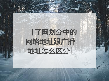 子网划分中的网络地址跟广播地址怎么区分