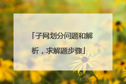 子网划分问题和解析，求解题步骤
