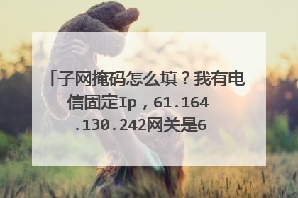 子网掩码怎么填？我有电信固定Ip，61.164.130.242网关是61.164.130.241不知道掩的怎么算