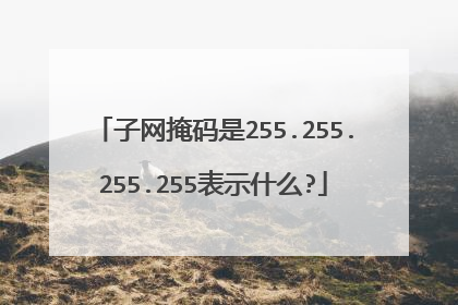 子网掩码是255.255.255.255表示什么?