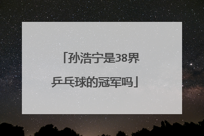 孙浩宁是38界乒乓球的冠军吗