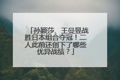 孙颖莎、王曼昱战胜日本组合夺冠!二人此前还创下了哪些优异战绩?