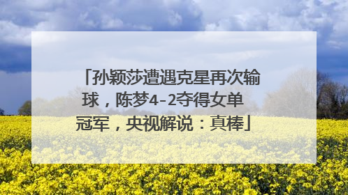 孙颖莎遭遇克星再次输球，陈梦4-2夺得女单冠军，央视解说：真棒