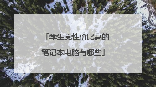 学生党性价比高的笔记本电脑有哪些