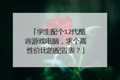 学生配个12代酷睿游戏电脑,求个高性价比的配置表?