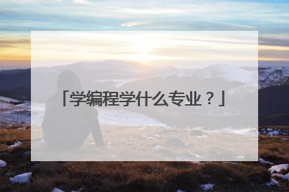 学编程学什么专业?