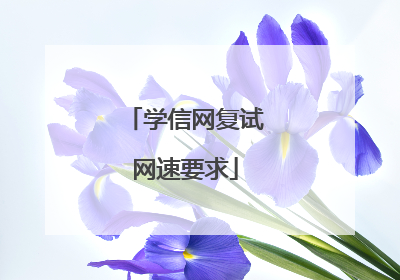 学信网复试网速要求