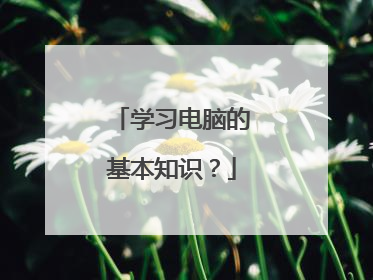 学习电脑的基本知识？