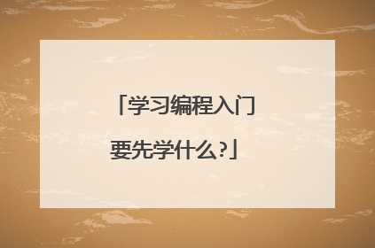 学习编程入门要先学什么?