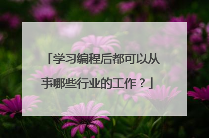 学习编程后都可以从事哪些行业的工作?