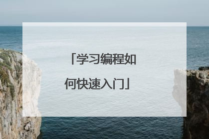 学习编程如何快速入门