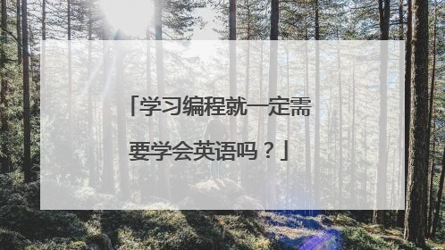 学习编程就一定需要学会英语吗?