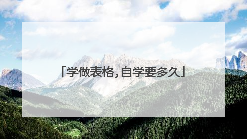 学做表格,自学要多久