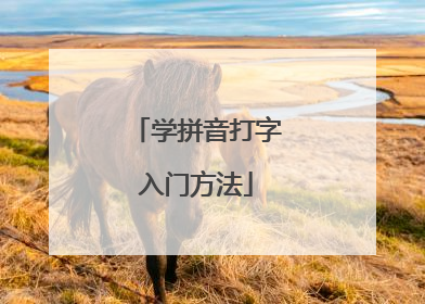学拼音打字入门方法
