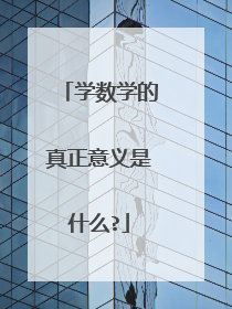 学数学的真正意义是什么?