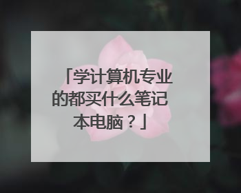 学计算机专业的都买什么笔记本电脑？