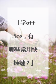 学office,有哪些常用快捷键?