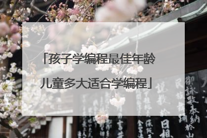 孩子学编程最佳年龄 儿童多大适合学编程