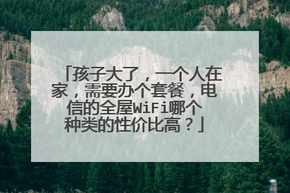 孩子大了,一个人在家,需要办个套餐,电信的全屋WiFi哪个种类的性价比高?