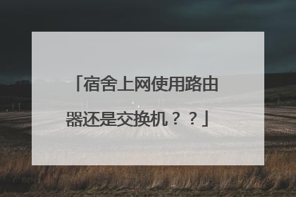 宿舍上网使用路由器还是交换机？？